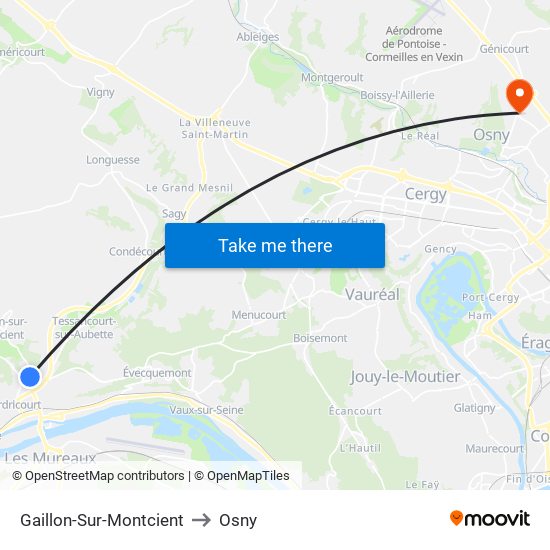 Gaillon-Sur-Montcient to Osny map