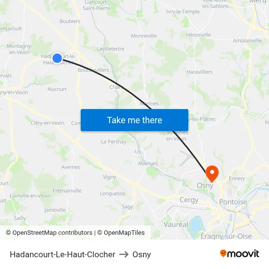 Hadancourt-Le-Haut-Clocher to Osny map