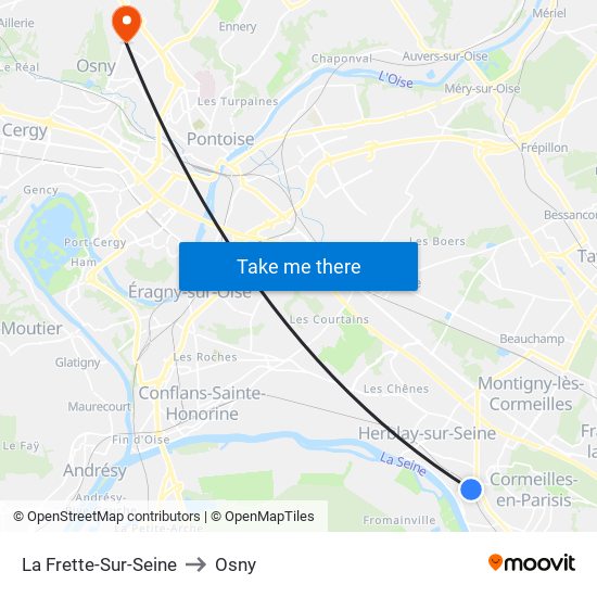 La Frette-Sur-Seine to Osny map