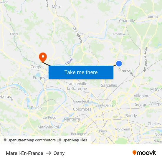 Mareil-En-France to Osny map