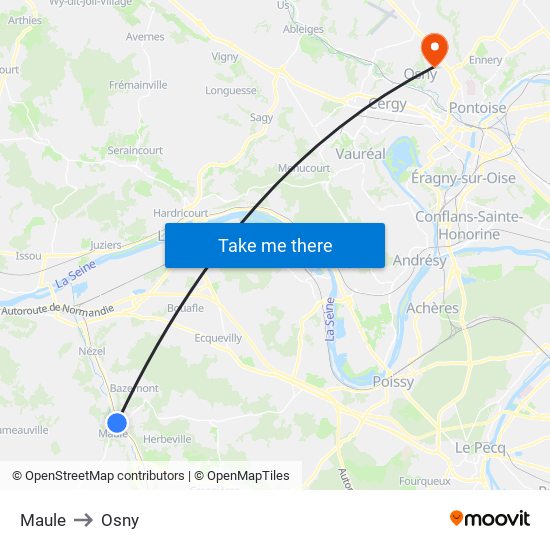 Maule to Osny map