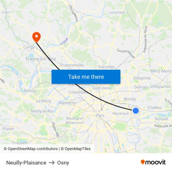 Neuilly-Plaisance to Osny map