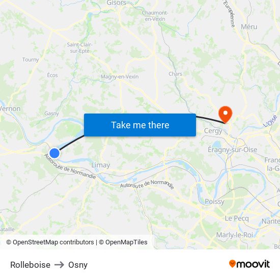 Rolleboise to Osny map