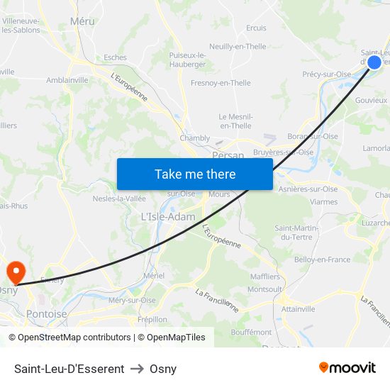 Saint-Leu-D'Esserent to Osny map