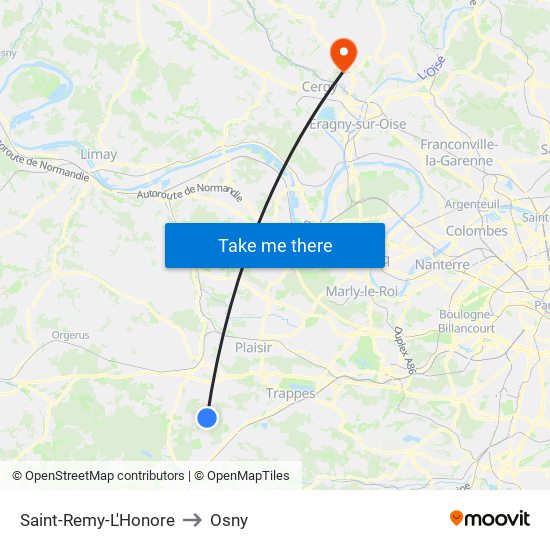 Saint-Remy-L'Honore to Osny map