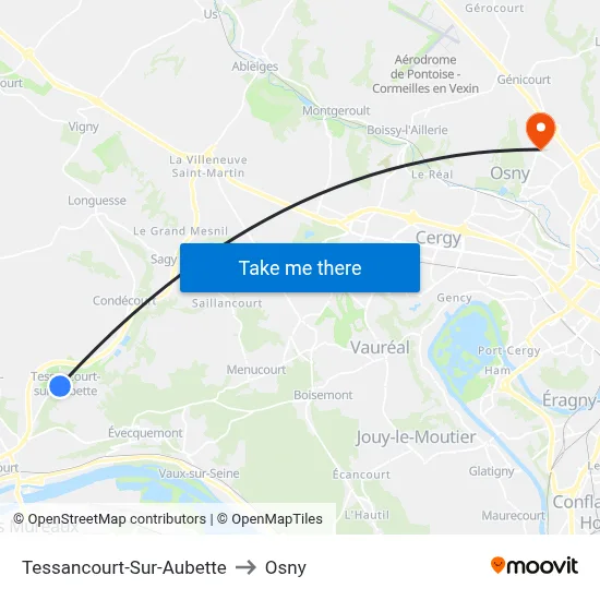 Tessancourt-Sur-Aubette to Osny map