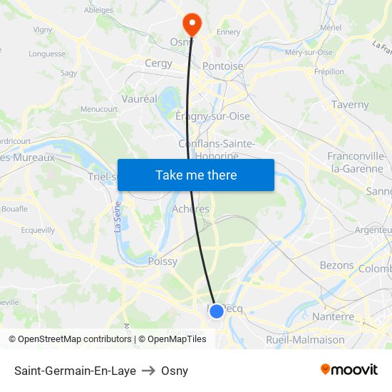 Saint-Germain-En-Laye to Osny map