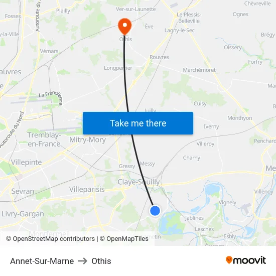 Annet-Sur-Marne to Othis map