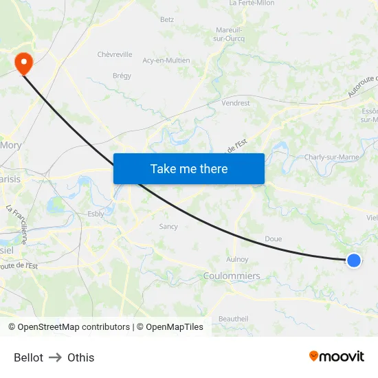 Bellot to Othis map