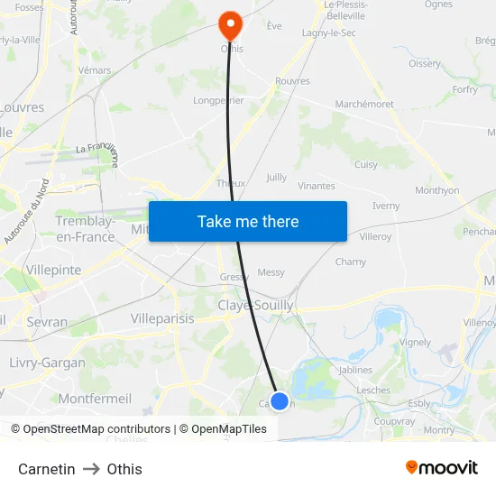 Carnetin to Othis map