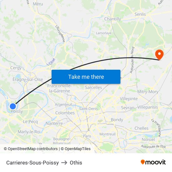 Carrieres-Sous-Poissy to Othis map