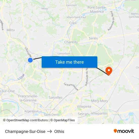 Champagne-Sur-Oise to Othis map