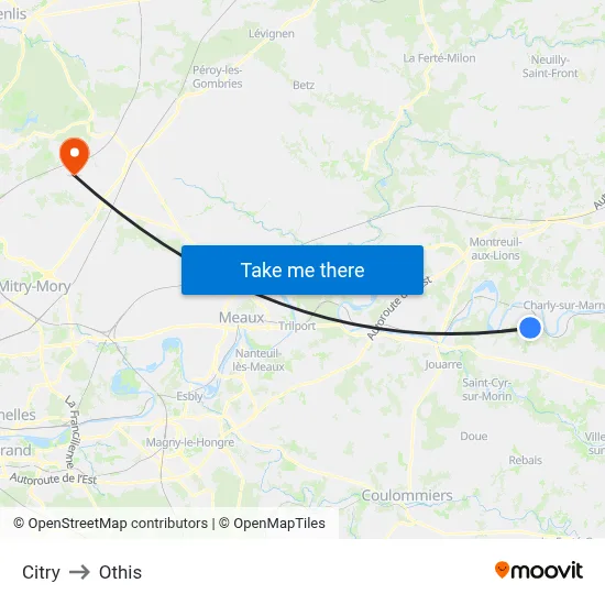 Citry to Othis map