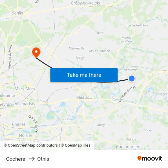Cocherel to Othis map