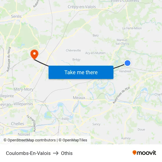 Coulombs-En-Valois to Othis map