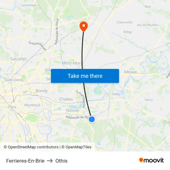 Ferrieres-En-Brie to Othis map