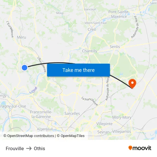 Frouville to Othis map