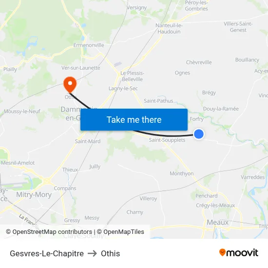 Gesvres-Le-Chapitre to Othis map