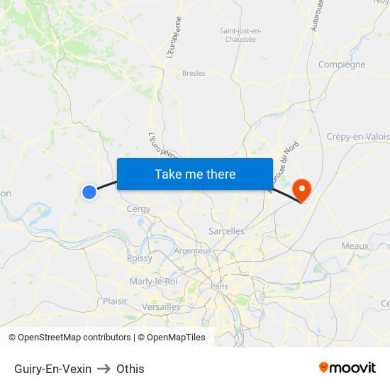 Guiry-En-Vexin to Othis map