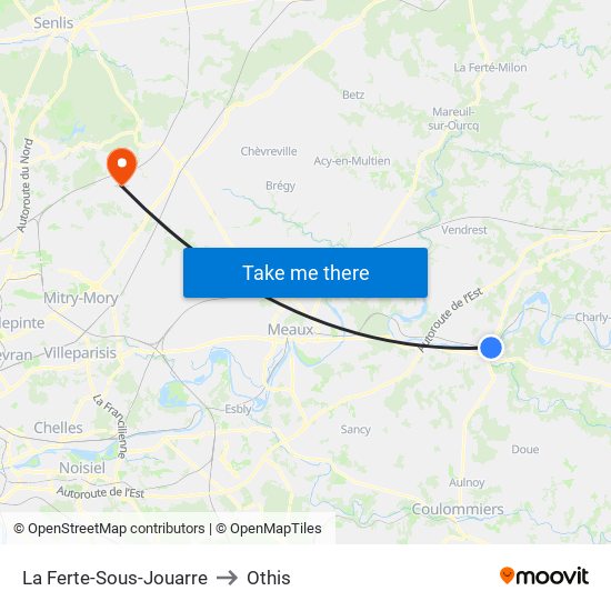La Ferte-Sous-Jouarre to Othis map