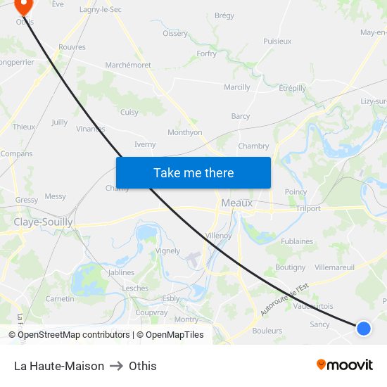 La Haute-Maison to Othis map