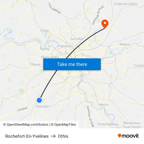 Rochefort-En-Yvelines to Othis map