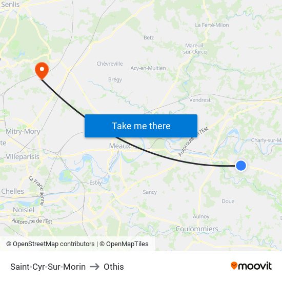 Saint-Cyr-Sur-Morin to Othis map