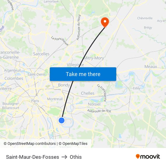 Saint-Maur-Des-Fosses to Othis map