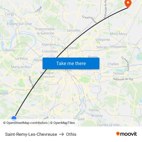 Saint-Remy-Les-Chevreuse to Othis map