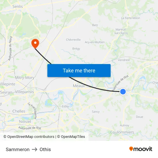 Sammeron to Othis map