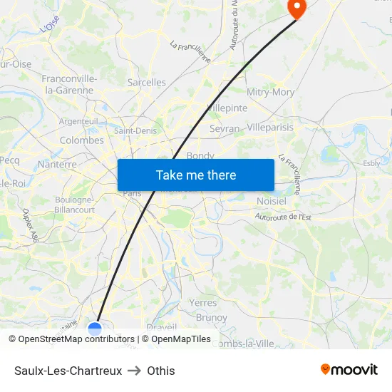 Saulx-Les-Chartreux to Othis map