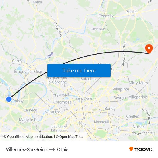 Villennes-Sur-Seine to Othis map