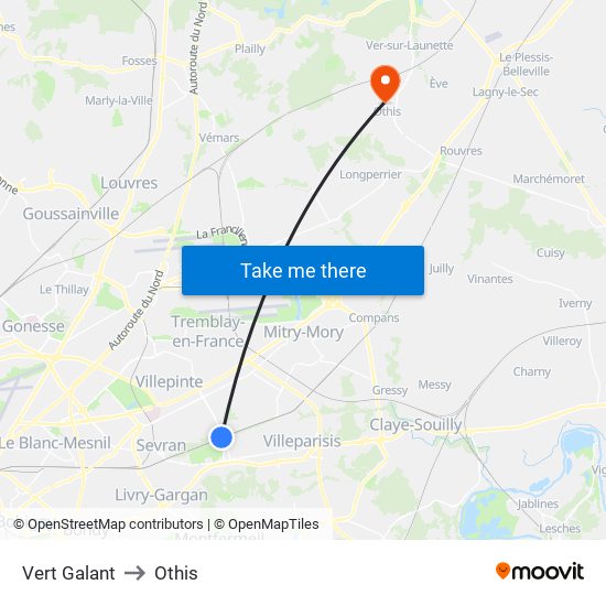 Vert Galant to Othis map