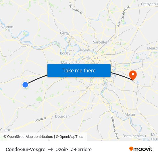 Conde-Sur-Vesgre to Ozoir-La-Ferriere map