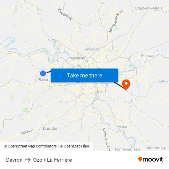 Davron to Ozoir-La-Ferriere map