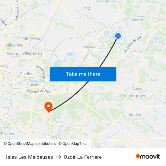 Isles-Les-Meldeuses to Ozoir-La-Ferriere map