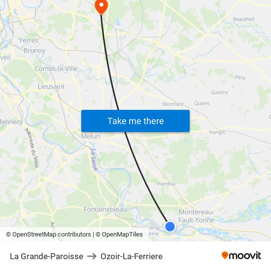 La Grande-Paroisse to Ozoir-La-Ferriere map