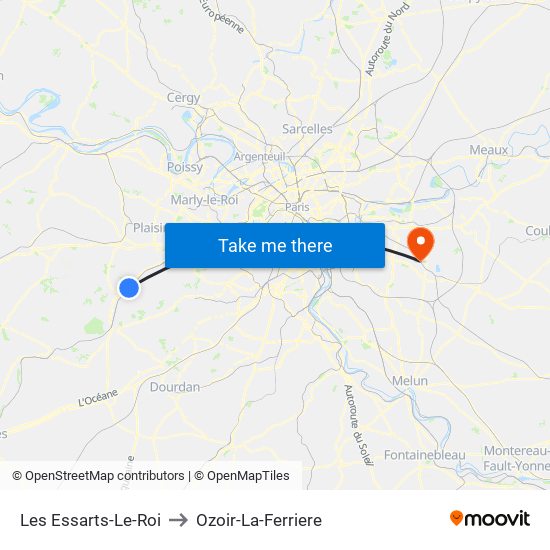 Les Essarts-Le-Roi to Ozoir-La-Ferriere map