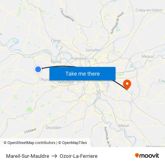 Mareil-Sur-Mauldre to Ozoir-La-Ferriere map