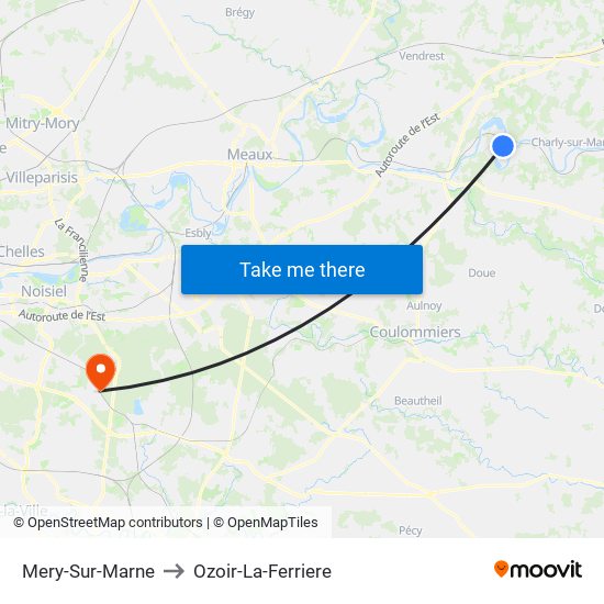 Mery-Sur-Marne to Ozoir-La-Ferriere map