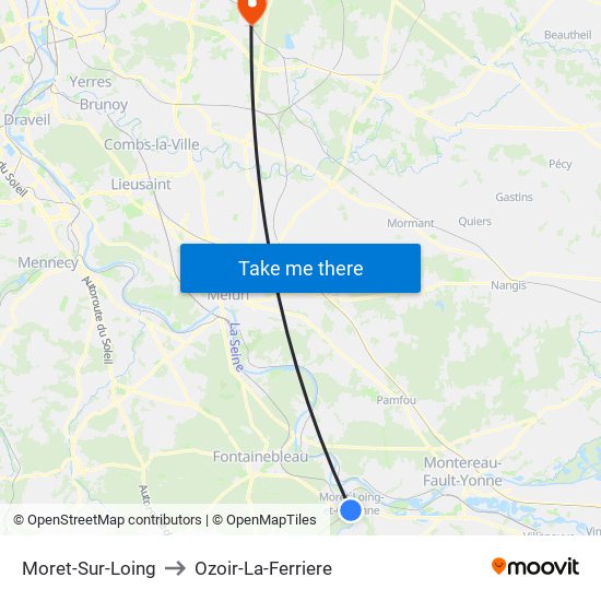 Moret-Sur-Loing to Ozoir-La-Ferriere map