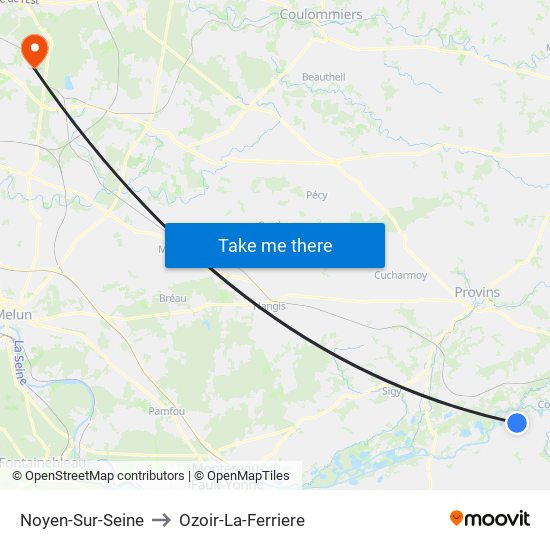 Noyen-Sur-Seine to Ozoir-La-Ferriere map