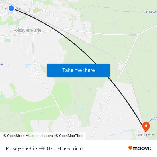 Roissy-En-Brie to Ozoir-La-Ferriere map