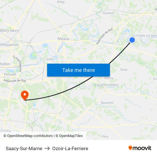 Saacy-Sur-Marne to Ozoir-La-Ferriere map