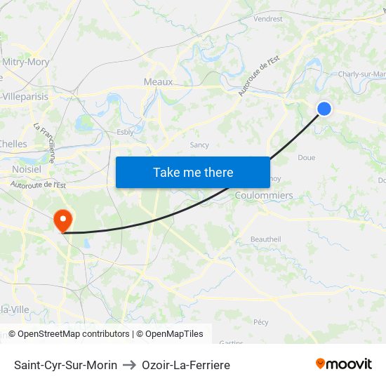 Saint-Cyr-Sur-Morin to Ozoir-La-Ferriere map