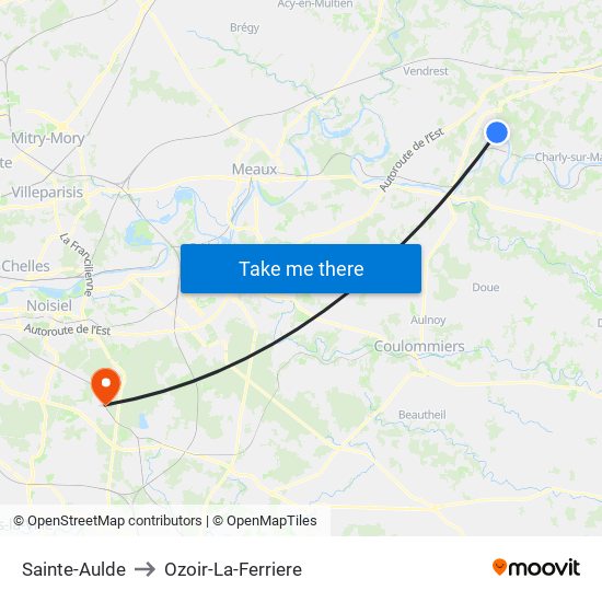 Sainte-Aulde to Ozoir-La-Ferriere map