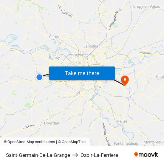 Saint-Germain-De-La-Grange to Ozoir-La-Ferriere map