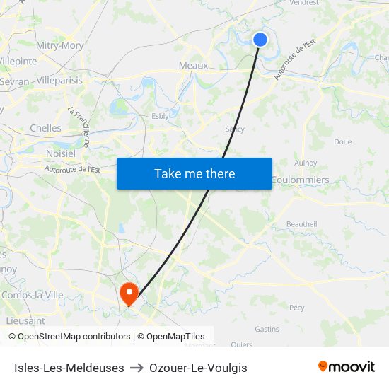 Isles-Les-Meldeuses to Ozouer-Le-Voulgis map