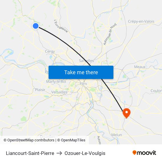 Liancourt-Saint-Pierre to Ozouer-Le-Voulgis map