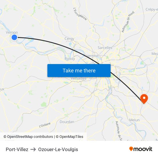 Port-Villez to Ozouer-Le-Voulgis map